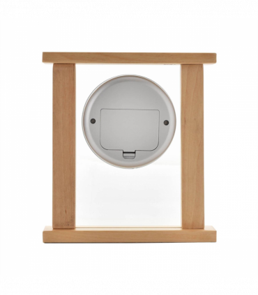 Wm.Widdop Wood & Glass Mantel Clock Roman Dial Silver Bezel W2771