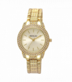 Henley Ladies Bling Diamante crystals Gold Dial Gold Tone Bracelet Watch H07275.22
