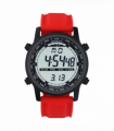 Henley Mens Digital Black Dial Rubber Strap Watch Red HDG038.10