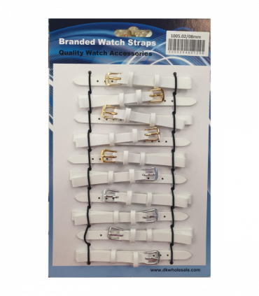 Leather White Watch Straps Pk10 size 8mm 1005.02
