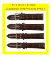 Classic Dark Brown Padded Crocodile Leather WATCH STRAP BUY 10 GET 2 FREE ASSORTED SIZE 18mm-20MM