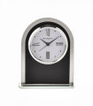 Wm.Widdop Black & Clear Arched Mantel Clock