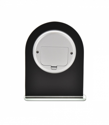 Wm.Widdop Black & Clear Arched Mantel Clock