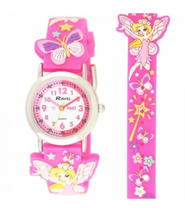 Ravel Children Girls 3D Cartoon Time Teacher Watch Fairy R1513.76