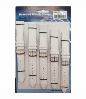 White Leather Watch Straps Pk5 size 20mm 1015W