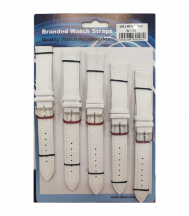White Leather Watch Straps Pk5 size 20mm 1015W