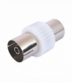 Electrovision White Coaxial Female Socket to socket Coupler F350AB