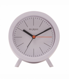 Wm.Widdop Round Alarm Clock Sweep Movement with Feet - White