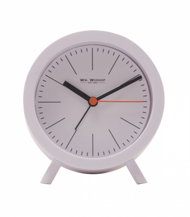 Wm.Widdop Round Alarm Clock Sweep Movement with Feet - White