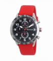 Henley Mens Large Polished Sports Silicone Watch Red H02225.10