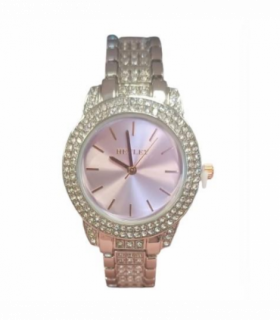 Henley Ladies Bling Diamante crystals Pink Dial Silver Bracelet Watch H07275.7