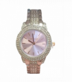 Henley Ladies Bling Diamante crystals Pink Dial Silver Bracelet Watch H07275.7