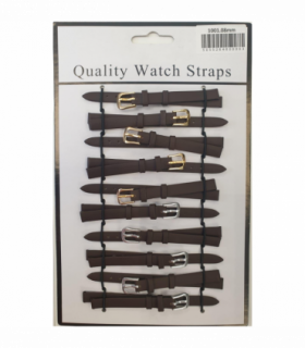 Brown Leather Watch Straps Pk10 size 10mm 1001BK