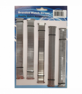 Gents Metal Chrome Expander Watch Straps 5 Pk (adjusts 17-23mm)