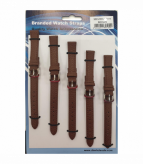 Brown Leather Watch Straps Pk5 size 14mm 1015BR