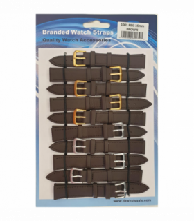 Brown Leather Watch Straps Pk10 size 16mm 1001BK