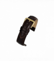 Dark Brown Padded Buffalo Grain Leather Watch Strap 12mm