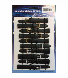 Leather Black Watch Straps Pk10 size 14mm 1005.05