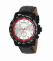 Henley Mens Satin Black Sports Coloured Stitch Multi Eye Watch Red H03015.20