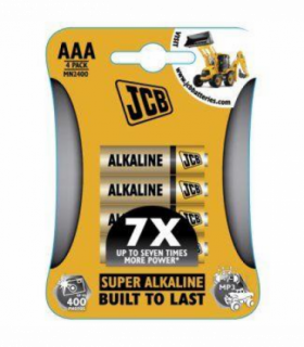 JCB LR03 ALKALINE AAA PK4 BATTERIES