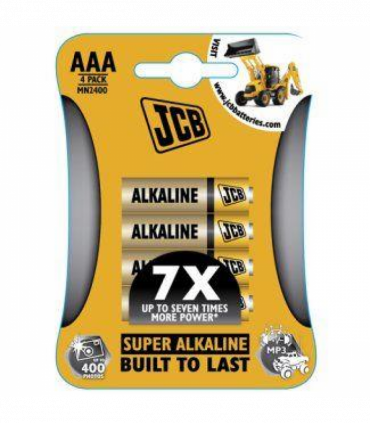 JCB LR03 ALKALINE AAA PK4 BATTERIES