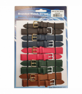 Leather Coloured Watch Straps Pk10 size 16mm 1005.01