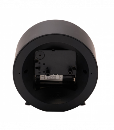 Wm.Widdop Round Alarm Clock Sweep Movement with Feet - Black