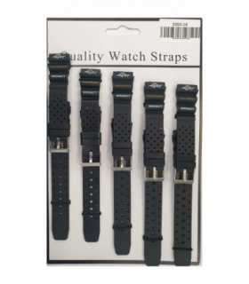 2004 5PK BLACK PU WATCH STRAPS 18mm