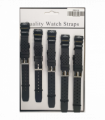 2004 5PK BLACK PU WATCH STRAPS 18mm
