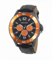 Henley Mens Polished Gun Sports Coloured Stitch Multi Eye Watch Gun/Orange H03014.8