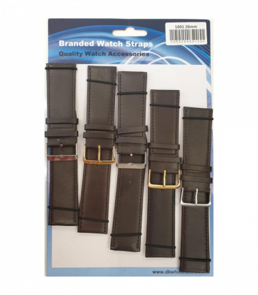 Brown Leather Watch Straps Pk5 size 26mm 1001BR