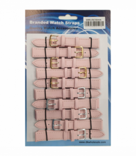 Leather Pink Watch Straps Pk10 size 16mm 1005.03