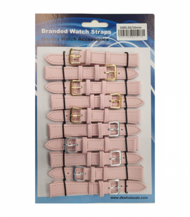 Leather Pink Watch Straps Pk10 size 16mm 1005.03