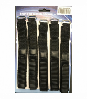 4001GVB 22MM PK5 VELCRO WATCH STRAPS BLACK