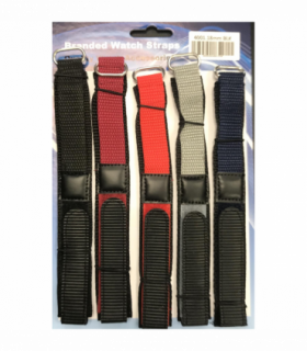 4001GVC 18MM PK5 VELCRO WATCH STRAPS ASSTD COLOURED