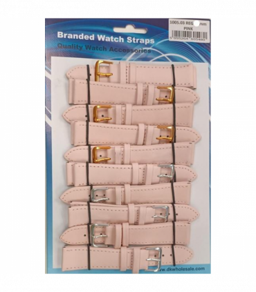 Leather Pink Watch Straps Pk10 size 22mm 1005.03