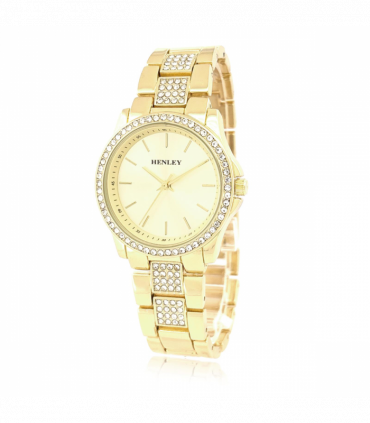 Henley Ladies Fashion Bling Gold Dial & Gold Bracelet Watch H07342