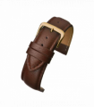 Brown Padded Buffalo Grain Leather Watch Strap 26mm