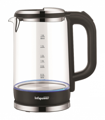 Infapower Glass 1800w 1.7L 360° Cordless Kettle- X507
