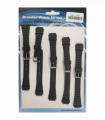 2003 5PK BLACK PU WATCH STRAPS 14mm