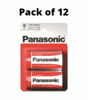 Panasonic D Size Zinc Batteries Pack of 12