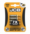 JCB AAA Super Alkaline Batteries 4 Per Card - Box of 10