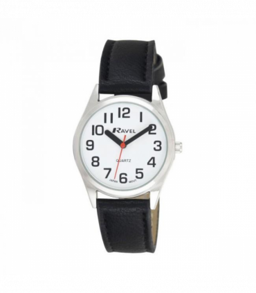 Ravel Mens Classic Strap Watch Black / Silver Watch R0125.01.1
