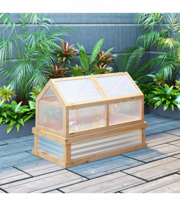 Raised Garden Flower Bed Kit with Greenhouse