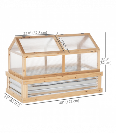 Raised Garden Flower Bed Kit with Greenhouse