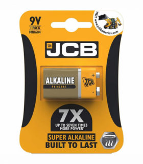 JCB PP3 Size  Super Alkaline Batteries 1 Per Card