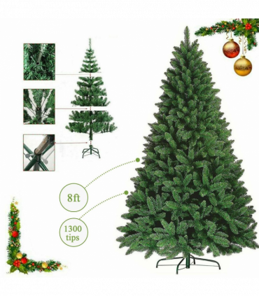 8FT COLORADO GREEN pine artificial Xmas tree