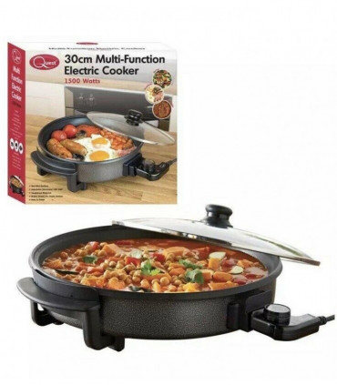 Quest 30cm Multi-Function Electric Cooker Pan with Lid, 1500 W- 35410