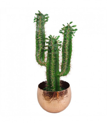 Leaf Large Metal Planter 22 x 17cm Hammered Gold Colour - Curvy Edge