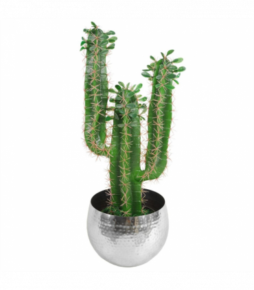 Leaf Large Metal Planter 22 x 18cm Hammered Silver Colour - Straight Edge